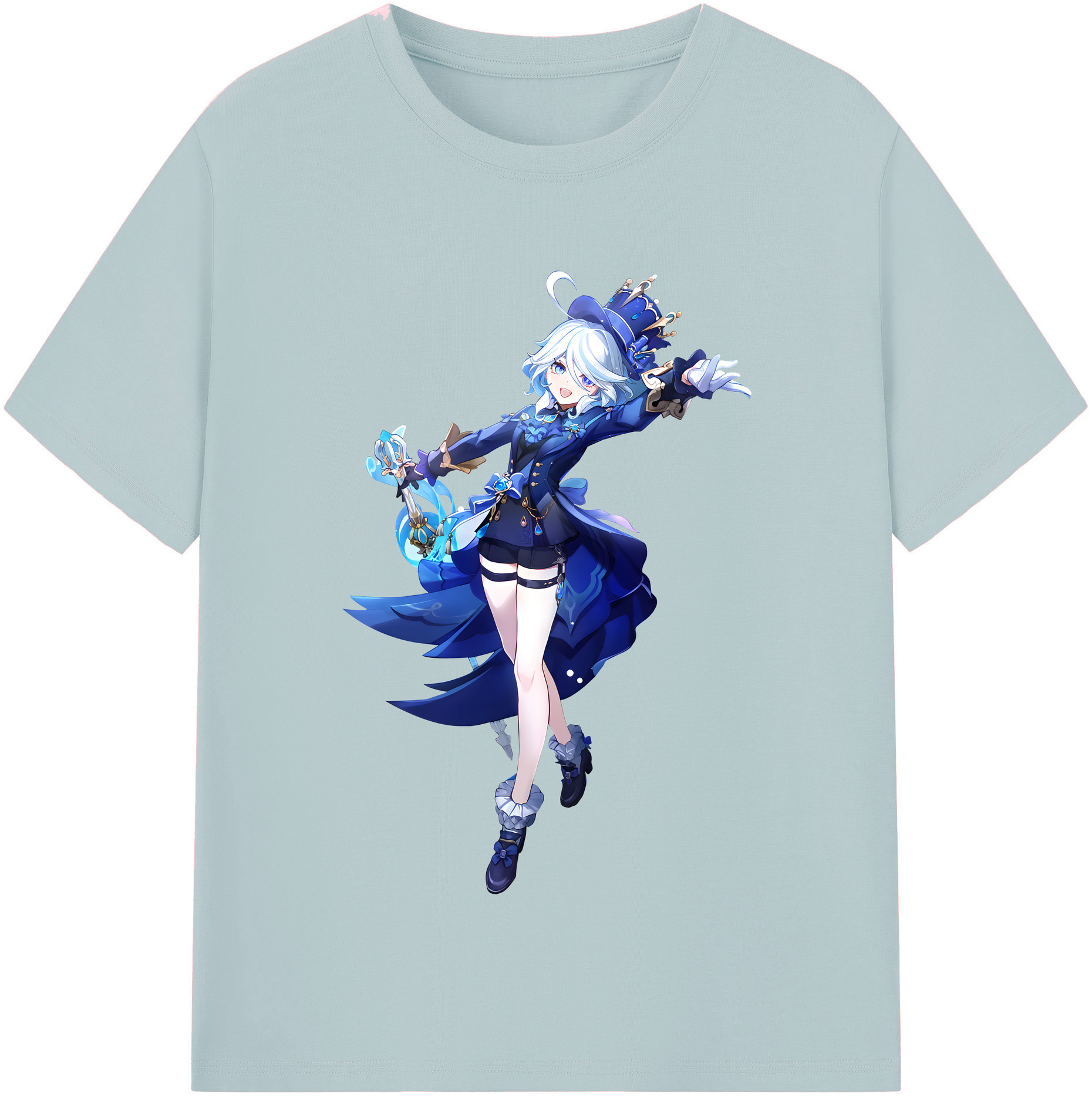 げんし神 フリーナ genshin Furina 綿100％半袖Tシャツ（フロントプリント）